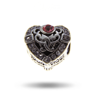 Köves szív charm